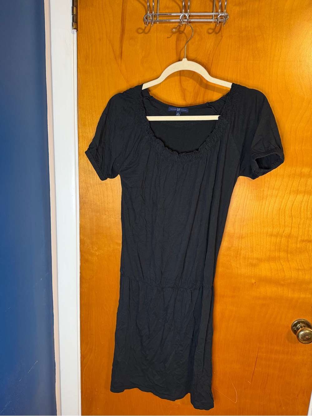 GAP Black Short Sleeve Scoop Neck Tunic Dress